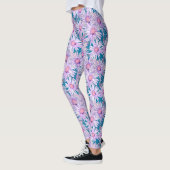Groovy Retro Lila Daisy Pattern Leggings (Links)