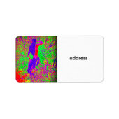 Groovy Retro lila Hippie-Meerjungfrau Adressaufkleber (Vorne)