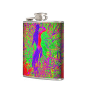 Groovy Retro lila Hippie-Meerjungfrau Flachmann (Links)