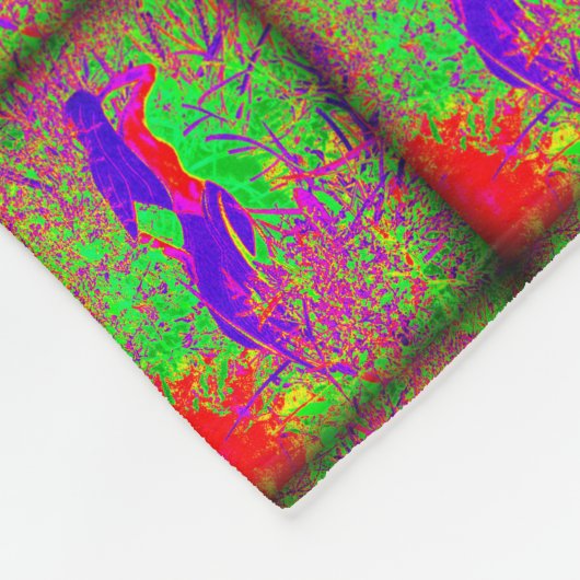 Groovy Retro lila Hippie-Meerjungfrau Fleecedecke (Ecke)