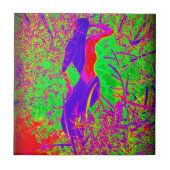 Groovy Retro lila Hippie-Meerjungfrau Fliese (Vorderseite)