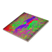 Groovy Retro lila Hippie-Meerjungfrau Fliese (Seite)