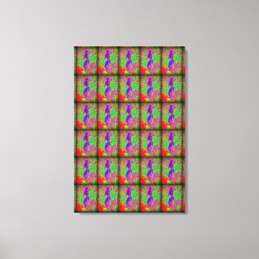 Groovy Retro lila Hippie-Meerjungfrau Leinwanddruck (Vorderseite)