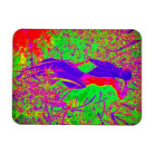 Groovy Retro lila Hippie-Meerjungfrau Magnet (Horizontal)