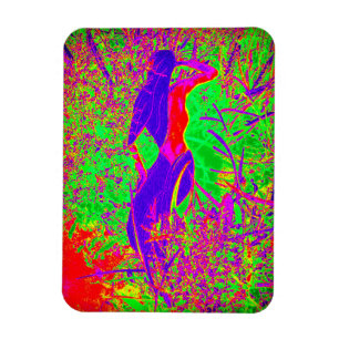 Groovy Retro lila Hippie-Meerjungfrau Magnet