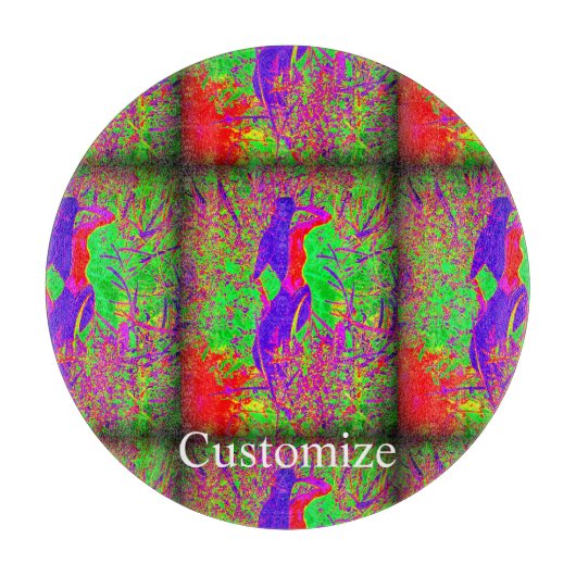 Groovy Retro lila Hippie-Meerjungfrau Schneidebrett (Vorderseite)