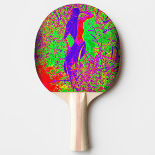 Groovy Retro lila Hippie-Meerjungfrau Tischtennis Schläger