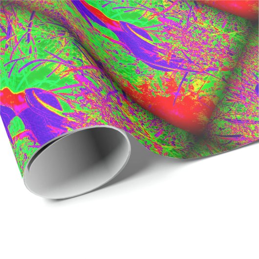 groovy retro lila Hippiemeerjungfrauen Geschenkpapier (Rolleneckpunkt)