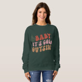 Groovy Retro lustige Weihnachts-Sprichwort-Schlafa Sweatshirt (Vorne ganz)