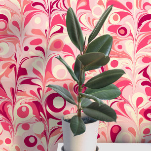 Groovy Retro Marbled Pink Tapete