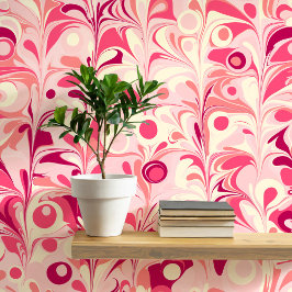 Groovy Retro Marbled Pink Tapete