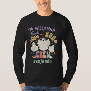 Groovy Retro Matching Familienname Halloween Ghost T-Shirt