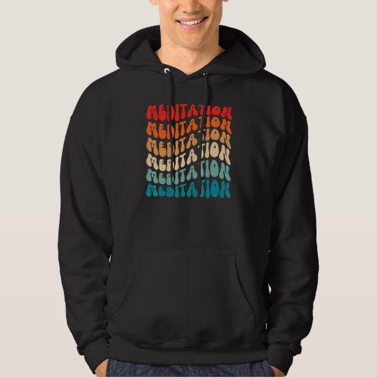 Groovy Retro Meditation Retro 70s Hippie Boho Hipp Hoodie (Vorderseite)