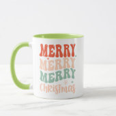Groovy Retro Merry Merry Merry Christmas Tasse (Links)