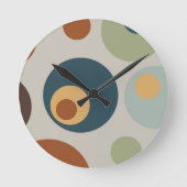 Groovy Retro Mid Century Wall Clock Runde Wanduhr (Vorderseite)