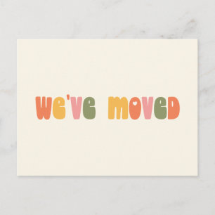 Groovy Retro Minimalist Umzug Neue Heimatadresse Postkarte