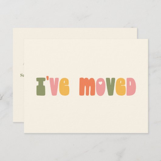 Groovy Retro Minimalistisch Ich habe eine neue Zuh Postkarte (Vorne/Hinten)