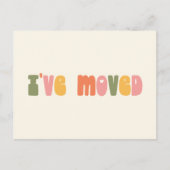 Groovy Retro Minimalistisch Ich habe eine neue Zuh Postkarte (Vorderseite)