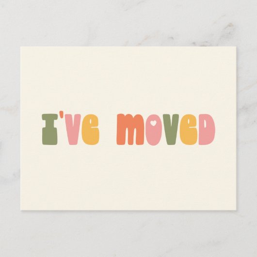 Groovy Retro Minimalistisch Ich habe eine neue Zuh Postkarte (Vorderseite)