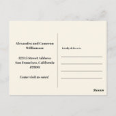 Groovy Retro Minimalistisch Mod - Neue Adresse ver Postkarte (Rückseite)