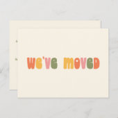 Groovy Retro Minimalistisch Moved New Zuhause Addr Postkarte (Vorne/Hinten)