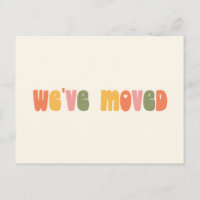 Groovy Retro Minimalistisch Moved New Zuhause Addr