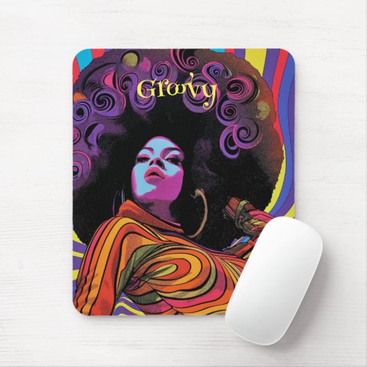 Groovy Retro Mouse Pad Mousepad (Mit Mouse)