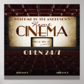 Groovy Retro Movie Night Zuhause Cinema Theater 24 Poster (Vorne)