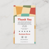 Groovy Retro MultiColor überprüft Vielen Dank Visitenkarte (Vorderseite)