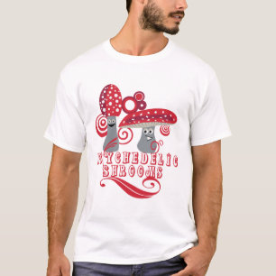Groovy Retro Mushrooms T - Shirt