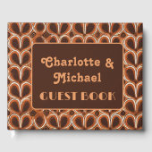 Groovy Retro Muster der 70er Jahre | Hochzeit von Gästebuch (Vorderseite)