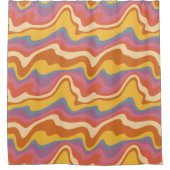 Groovy Retro Muster Duschvorhang (Vorderseite)