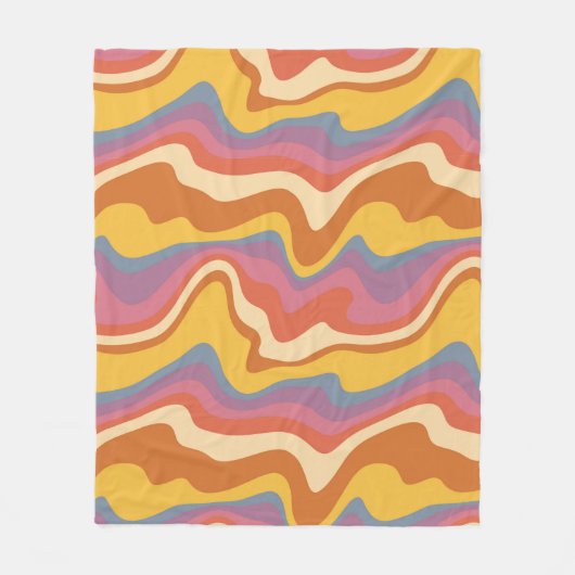 Groovy Retro Muster Fleecedecke (Vorderseite)