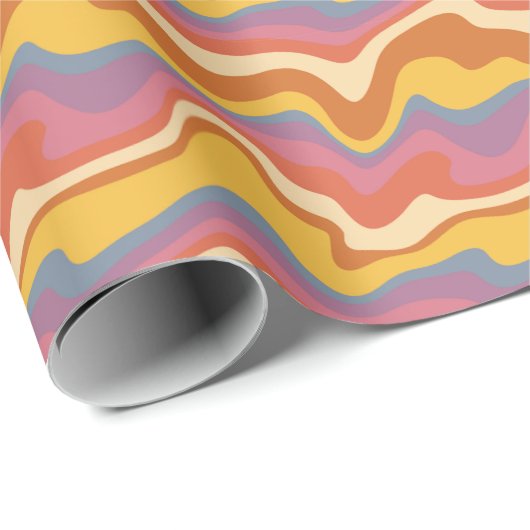 Groovy Retro Muster Geschenkpapier (Rolleneckpunkt)