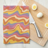 Groovy Retro Muster Geschirrtuch (Viertel Falte)