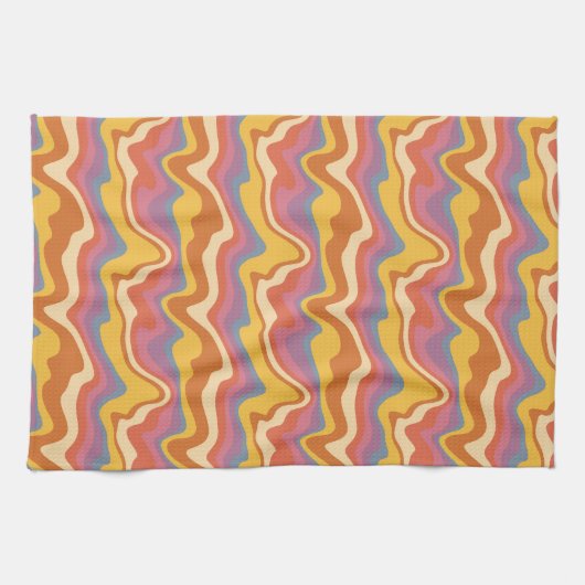 Groovy Retro Muster Geschirrtuch (Horizontal)