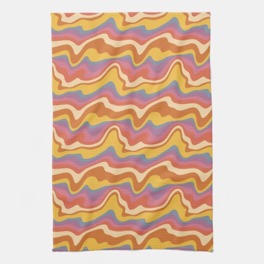 Groovy Retro Muster Geschirrtuch (Vertikal)