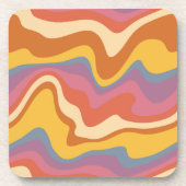Groovy Retro Muster Getränkeuntersetzer (Vorderseite)