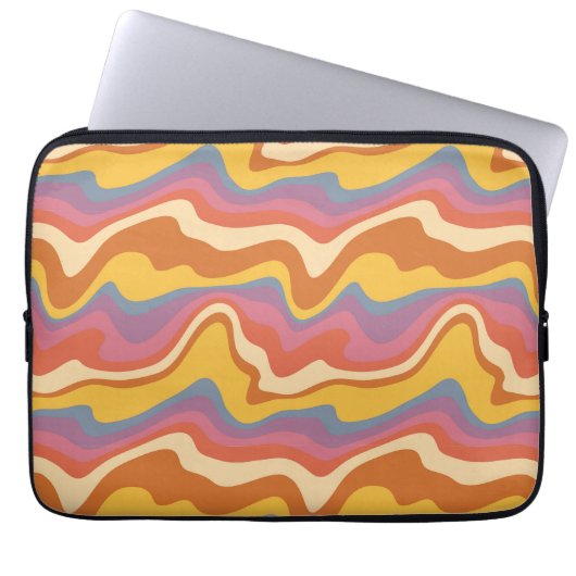 Groovy Retro Muster Laptopschutzhülle (Vorderseite)