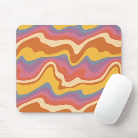 Groovy Retro Muster Mousepad (Mit Mouse)