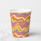Groovy Retro Muster Pappbecher (Rückseite)