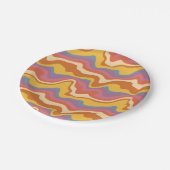 Groovy Retro Muster Pappteller (Schrägansicht)