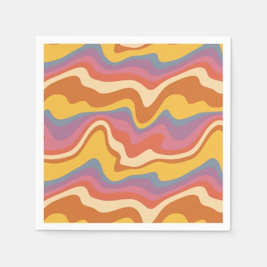 Groovy Retro Muster Serviette (Vorderseite)