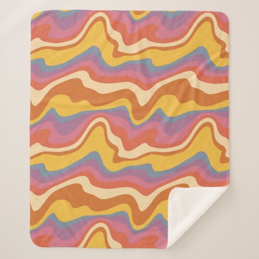 Groovy Retro Muster Sherpadecke (Vorderseite)