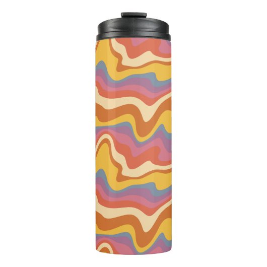 Groovy Retro Muster Thermosbecher (Vorderseite)