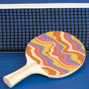 Groovy Retro Muster Tischtennis Schläger