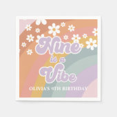 Groovy Retro neun ist ein Vibe Rainbow Serviette (Vorderseite)