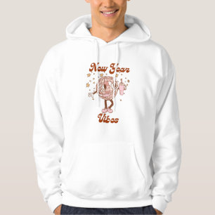 Groovy Retro New Year Vibes Party Celebration 2025 Hoodie