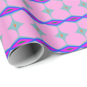 Groovy Retro Niedlich rosa geometrisches Muster Geschenkpapier (Rolleneckpunkt)