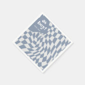 Groovy Retro Oh Boy! Schachbrettspülung Napkins Serviette (Ecke)